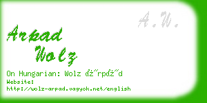arpad wolz business card